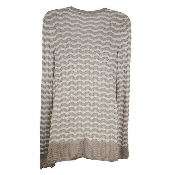 Ann Taylor LOFT Cardigan Sweater XS White Beige Chevron Open Front Open Knit - Picture 2 of 10